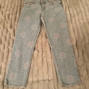 Arizona Jean Company Kids Floral Jeans - Light Blue and Pink